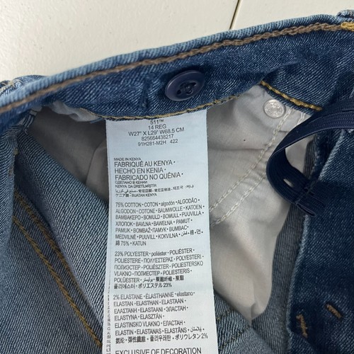 Levi's Jeans Boys Size 14 Regular 27" Waist Blue 511 Performance Slim - Picture 10 of 11