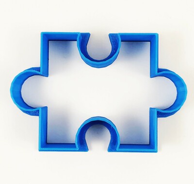 Jigsaw Puzzle Piece Cookie Cutter--3D Printed Kitchen Gadget Baker Autism Aware