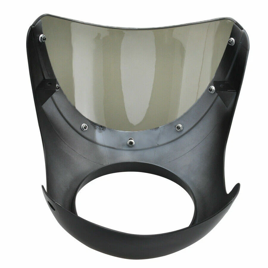 7" Motorcycle Headlight Retro For Cafe Racer Handlebar Fairing Windshield BK AS - Image 4 of 4