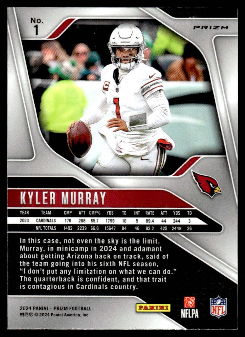 PANINI NFLカード SELECT PRIZM KYLER MURRAY ARIZONA CARDINALS #11 送料無料 中古 IT1 PANINI NFLカード SELECT PRIZM KYLER MURRAY ARIZONA CARDINALS