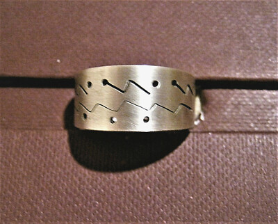 Ring, 925 Silver, Frosted, Handmade, Gradient (narrowing backwards)