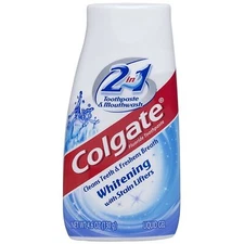 Colgate 2 in 1 Whitening Toothpaste & Mouthwash Cleans Teeth Fresh Breath 4.6oz