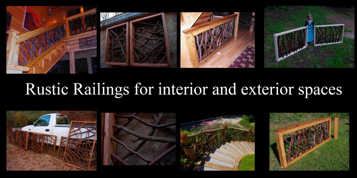 Rustic Outdoor Handrails For Steps Rustic Stairs Railing, Log Railing