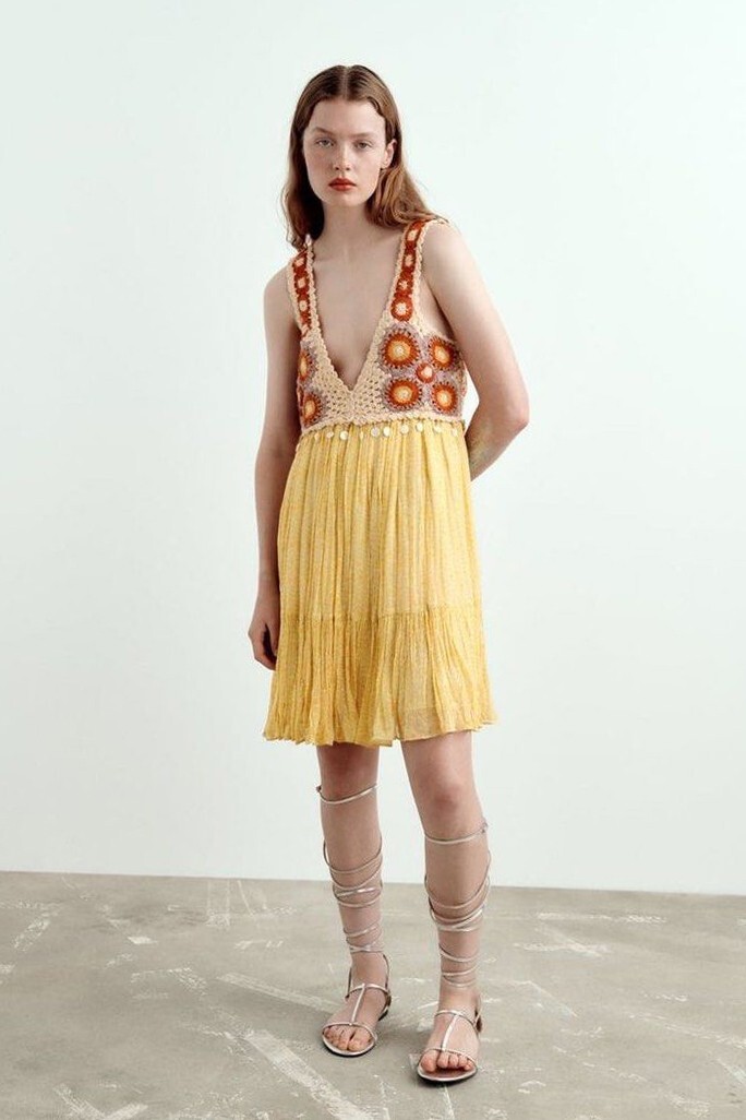 ワンピース Lily crochet mini dress Lily crochet mini dress