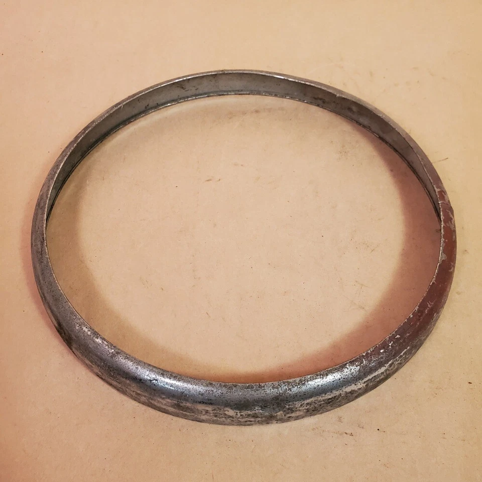 Original Jaguar XKE E-Type MG MGB Headlamp Chrome Trim Ring Bezel OEM - Image 3 of 4
