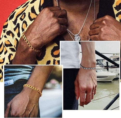 6mm 7.5'' Stainless Steel 316L Sturdy Cuban Link Chain Bracelet For Men Women - Picture 5 of 6