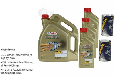 8L Motoröl Castrol EDGE Titanium FST 5W-30 LL 2x MANNOL Leak-Stop ADDITIV