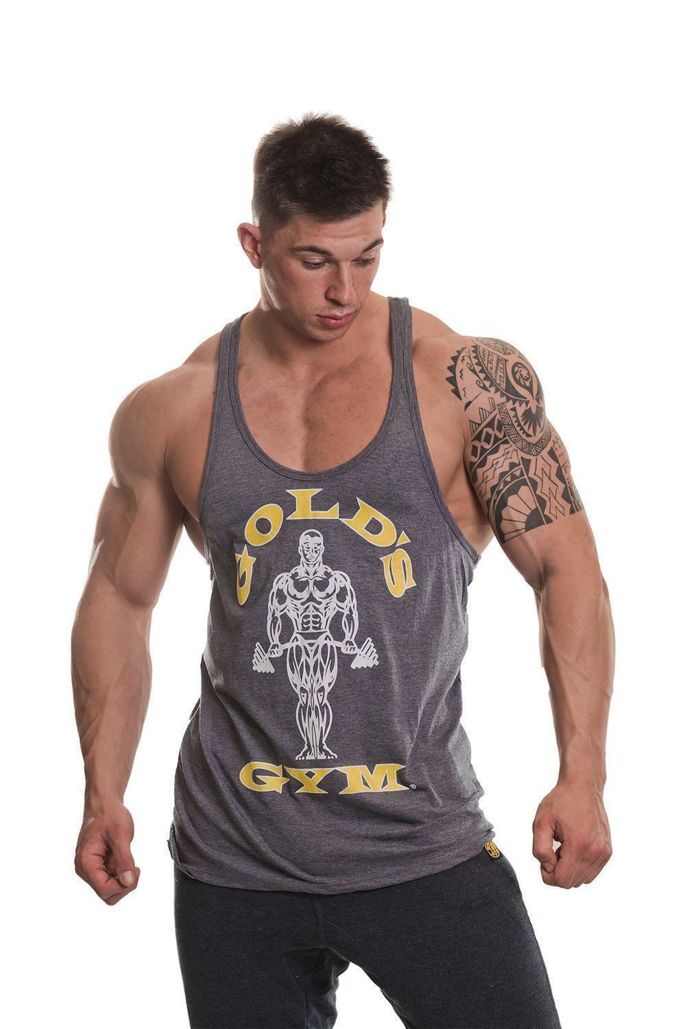 Классическая майка-стрингер Golds Gym Grau/Серый S-XXL для бодибилдинга и фитнеса