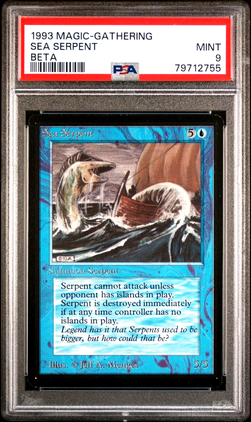 1993 MtG Magic the Gathering Limited Beta Sea Serpent PSA 9 Only 5 Graded Higher
