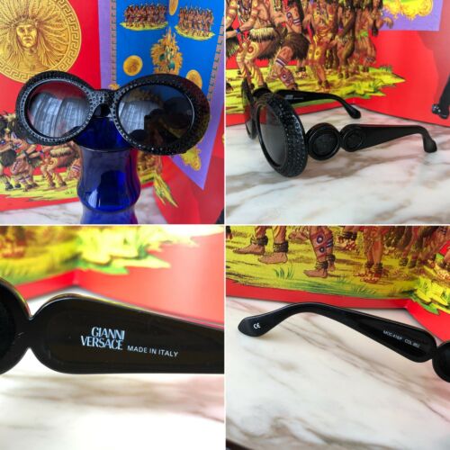 GIANNI VERSACE sunglasses 418/F Col. 852 black w/ crystals from ss 1996