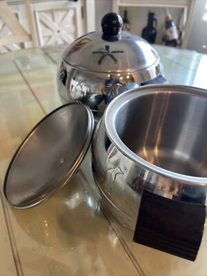 Vintage West Bend *Penguin* Hot And Cold Server with Wooden