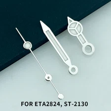 Watch Hand Set For ETA2824 / 2836 ST-2130 Merc Style For 28.5mm Dial Blue Lume