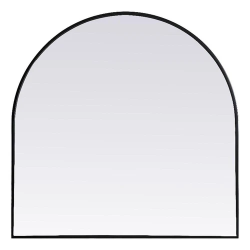 Elegant Decor Ayra 36x36" Arch Modern MDF Wood/Iron Mirror in Black - Picture 1 of 9