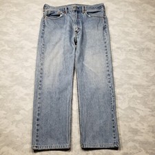 Levis 505 Jeans Mens 36x29 Blue Regular Fit Straight Leg Medium Wash Denim