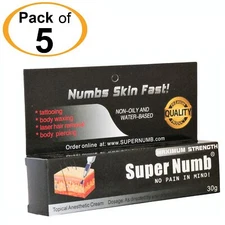 5 X 30g Super Numb skin painless cream waxing tattooing laser piercing
