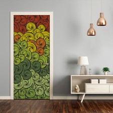 Removable Home Decor Door Wall Sticker Self Adhesive Modern Colorful waves