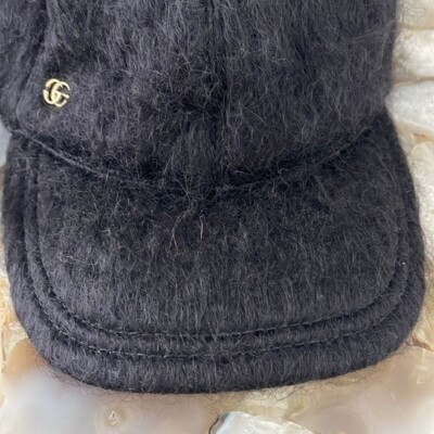 $1,185 NEW GUCCI Mohair GG Lauren Baseball Hat BLACK L large  display picture 2