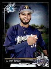 2017 Bowman Draft #BDC-16 Marcos Diplan Chrome Card Milwaukee Brewers