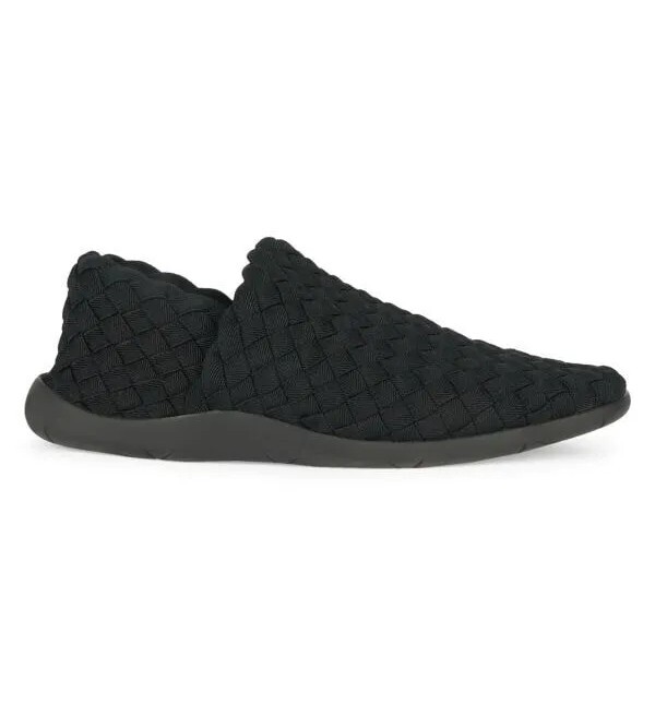 Bottega Veneta Men's Black Intrecciato Slip On Sneakers Size