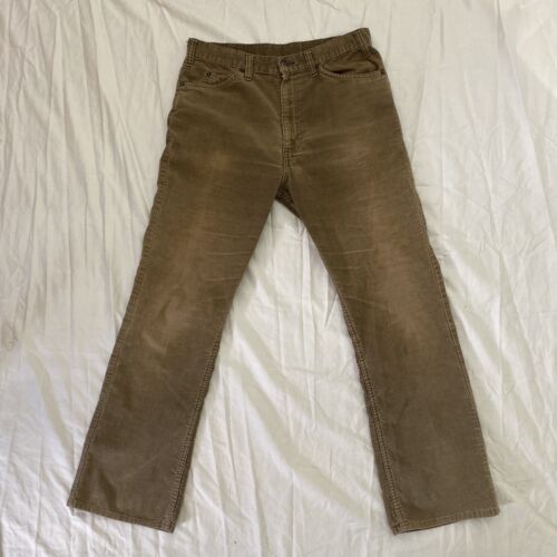 VTG DISTRESSED 70s Levis 517 Flare Boot Cut Brown Corduroy Talon Zip Size 32x30