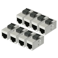 8 Packs CAT 6a Keystone Jacks, RJ45 Couplers Female to Female Straight Shielded