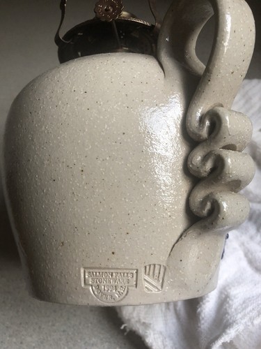 VTG Stoneware Blueberries Oil Lamp Salt Glaze Pottery 1994 - Picture 7 of 7