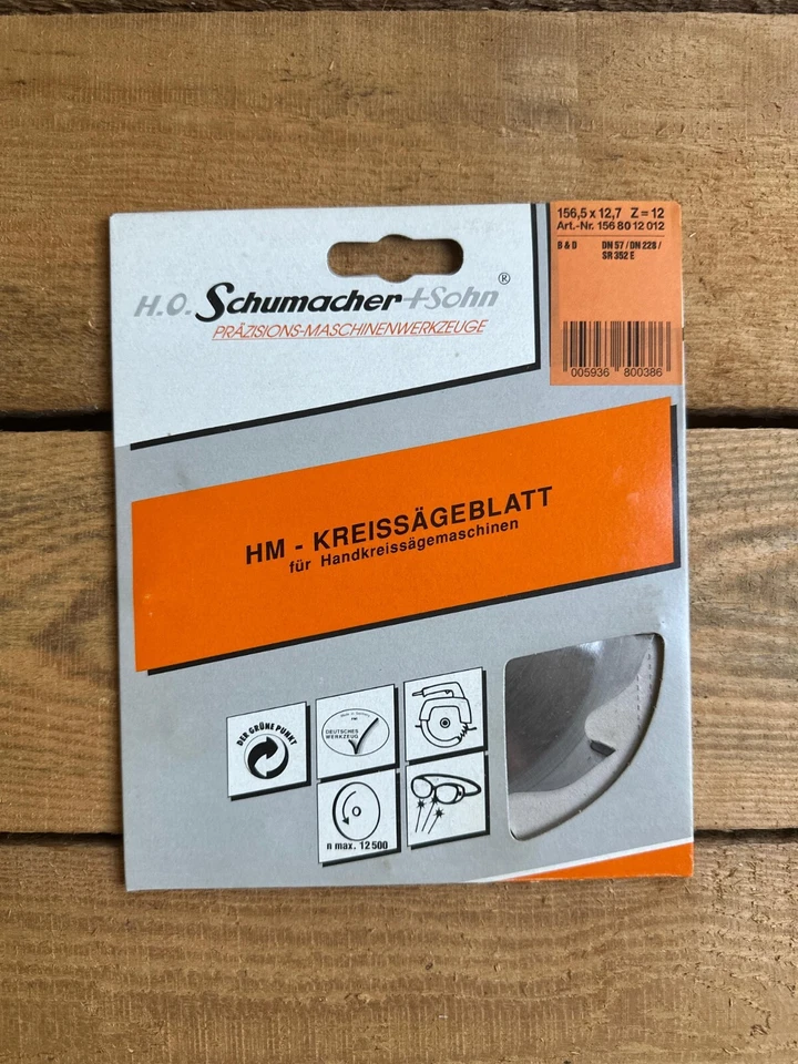 SCHUMACHER SOHN HM Kreissägeblatt 156,5 x2,4x12,7 mm, Z. 12 WZ von Schumacher Handkreissäge Neu