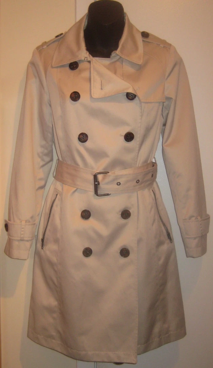 French Connection Classic Double Breasted Belted Trench Raincoat