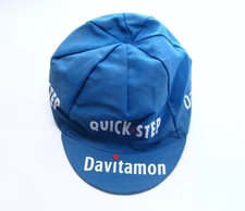 ~ Vintage Authentic Quick Step Davitamon Cycling Cap -  Cotton, L'Eroica  ~