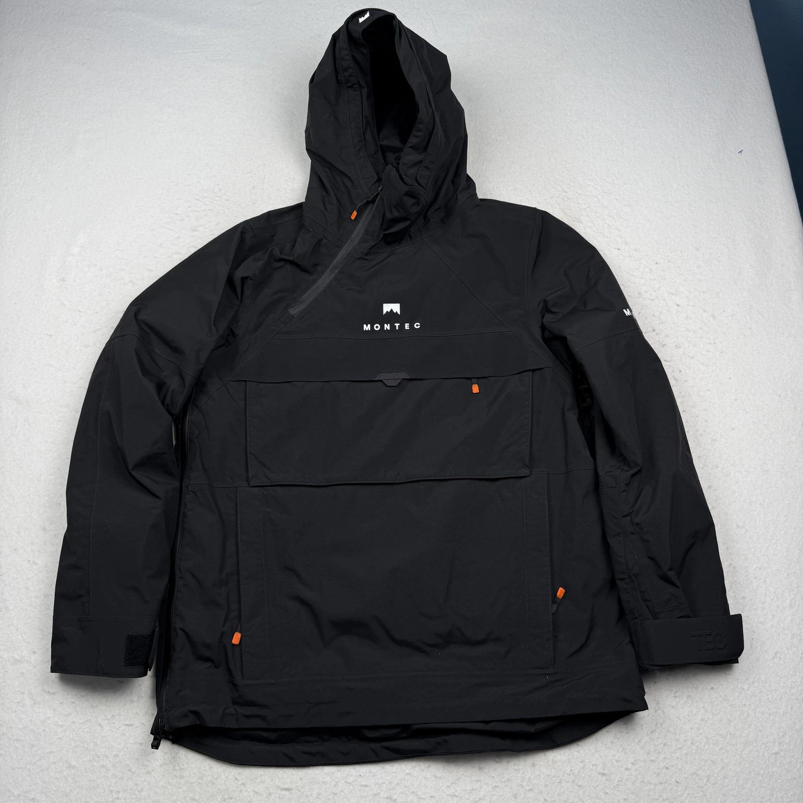 Montec Dune FW20 Jacket Mens Medium Black Hooded Ski Snowboard Anorak Pullover