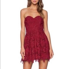 NWT Free People Lovers + Friends Burgundy Lace Dress Size Medium