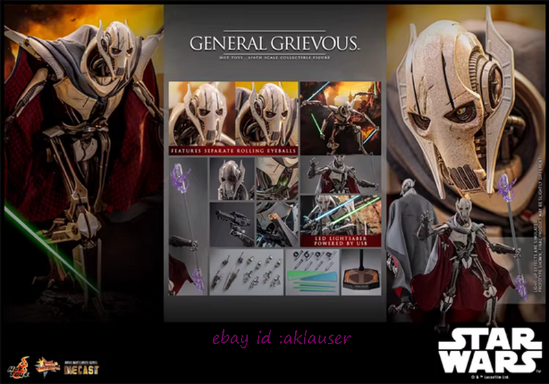 Hot Toys 1/6 Mms760d67 Star Wars General Grievous Action Figure In