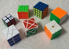 Rubik's Cube Magic Twisty Cubes Lot of 7 - 2x2-5x5, Windmill, Axis,  Square-1