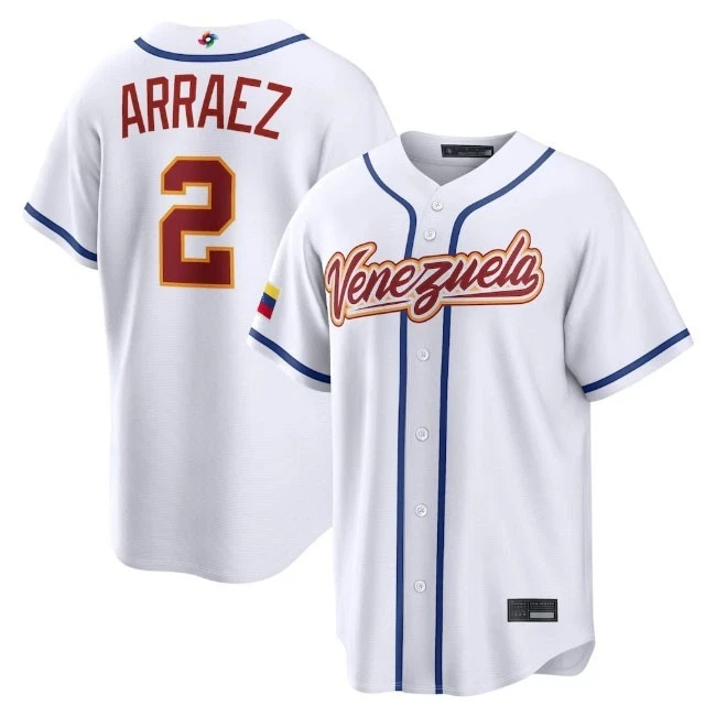 Venezuela Man's Baseball White 2026 World Baseball Classic Home Stadium Jersey