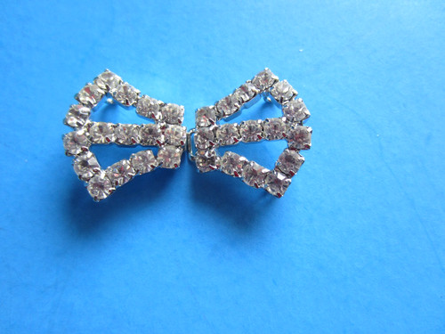 Vintage Clear Rhinestone Sew-on Jacket Sweater Clasp Hook & Eye Closure