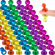 66PCS Fridge Magnets, 6 Assorted Color Small Push Pin Small, Multi