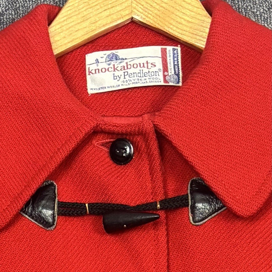 Pendleton Knockabouts Red Wool Toggle Duffle Coat… - image 7