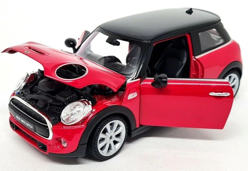 Nex 1/24 - Mini Cooper S (BMW Mini) Red Black Roof Diecast scale model car - Image 4 of 4