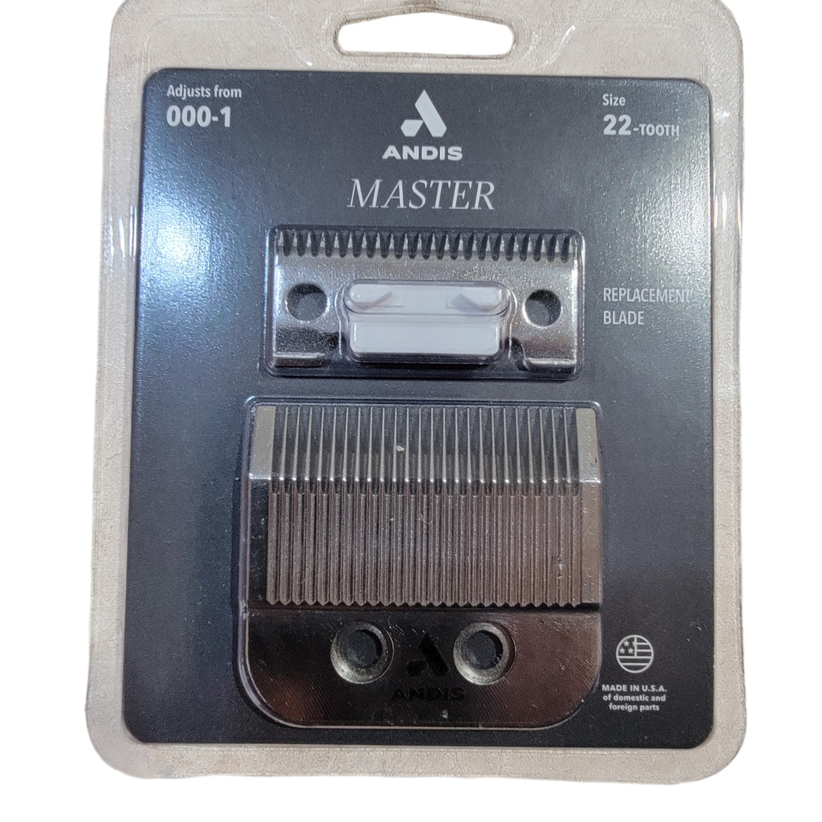 Andis 01556 Master Clipper Replacement Blade Set 22-Tooth Carbon Steel Sz 000-1