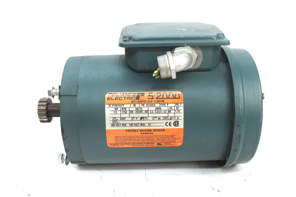 Reliance Electric P14H1447T AC Motor 3PH 1730 RPM, 1.5HP, 208-480V, FC145TC - Image 3 of 4