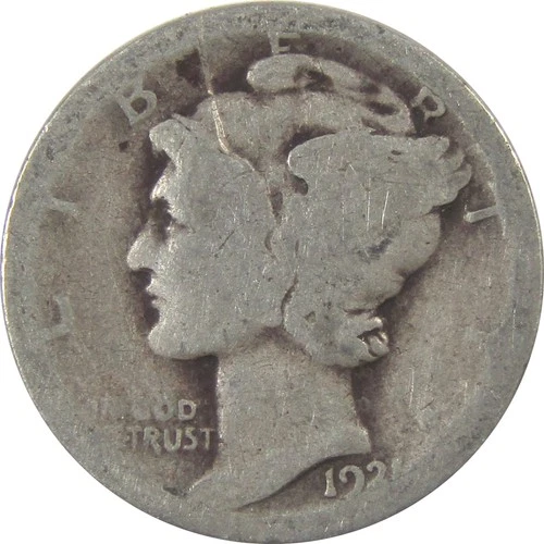1921 Mercury Silver Dime AG About Good 10c Coin Collectible SKU:I23526