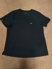 Figs Catarina Technical Collection Scrub Top Teal, Size Large