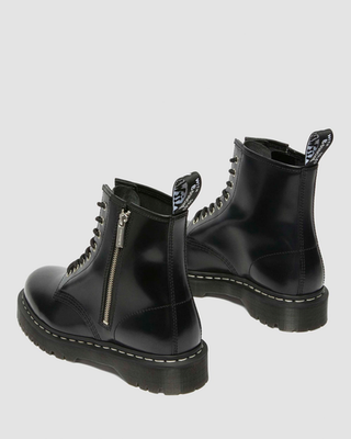 Dr.Martens 1460 Zip Bex White Stitch 8 Hole Boots Black 41098001