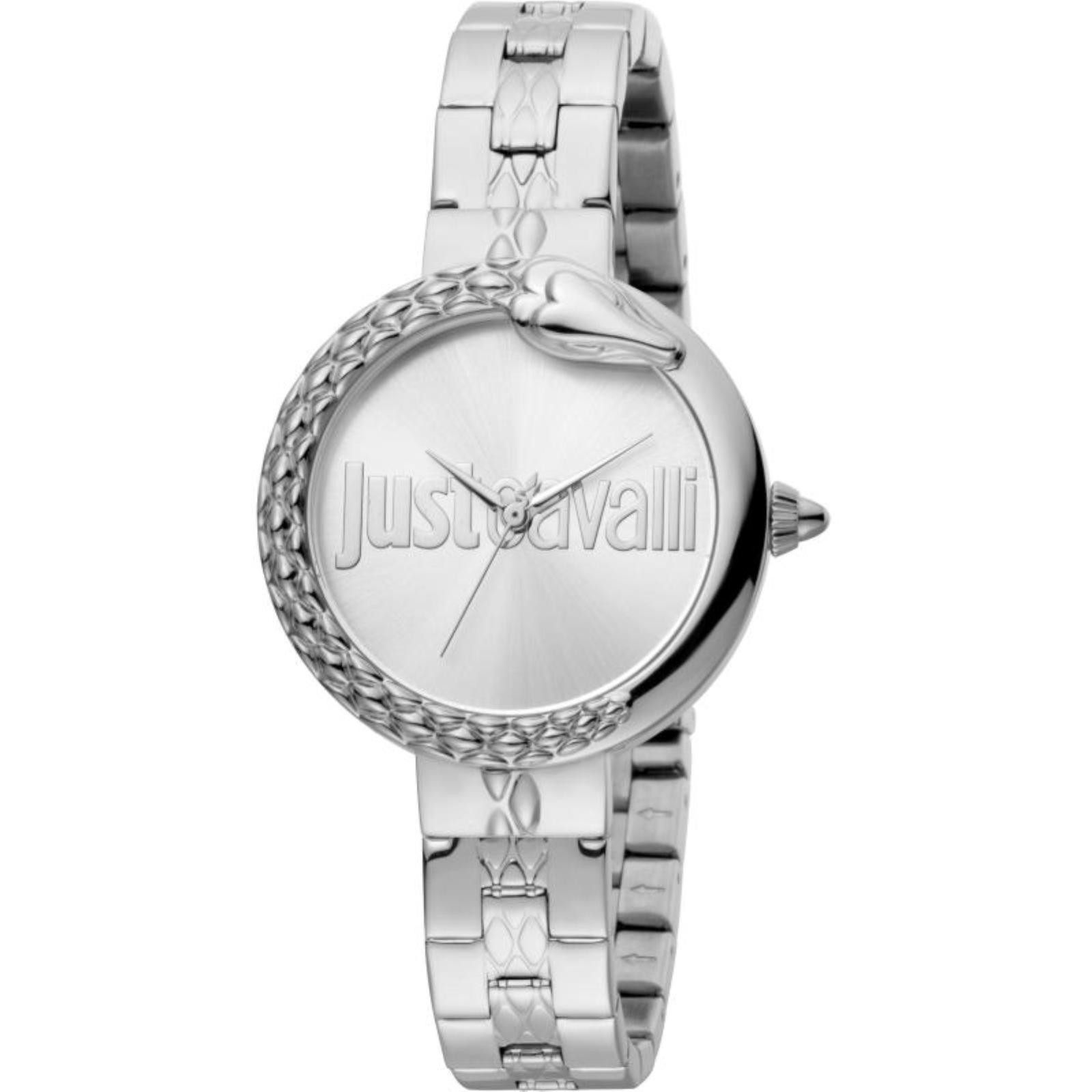 orologio donna solo tempo just cavalli JC1L097M0065 cassa acciaio quadrante bian