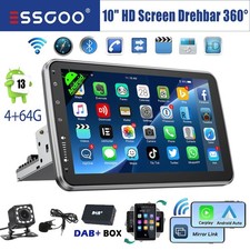 4+64GB Android 14 Carplay DAB+ Autoradio GPS Navi 1 DIN 360° Drehbar Bildschirm