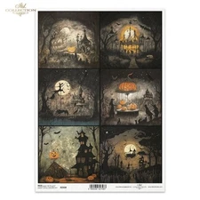 Halloween Scenes | A4 Rice Paper | Paper for Decoupage | ITD Collection