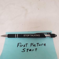 Black Misprint Metal Retractable Soft Touch Stylus Pen with Stop Talking Print