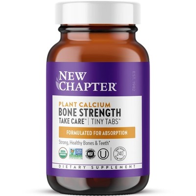 New Chapter Calcium Supplement - Bone Strength Tiny Tabs Plant-Based USDA