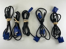    Lot of 5 VGA Monitor Cables   HD15 Male to Male   Computer / Projector Cords