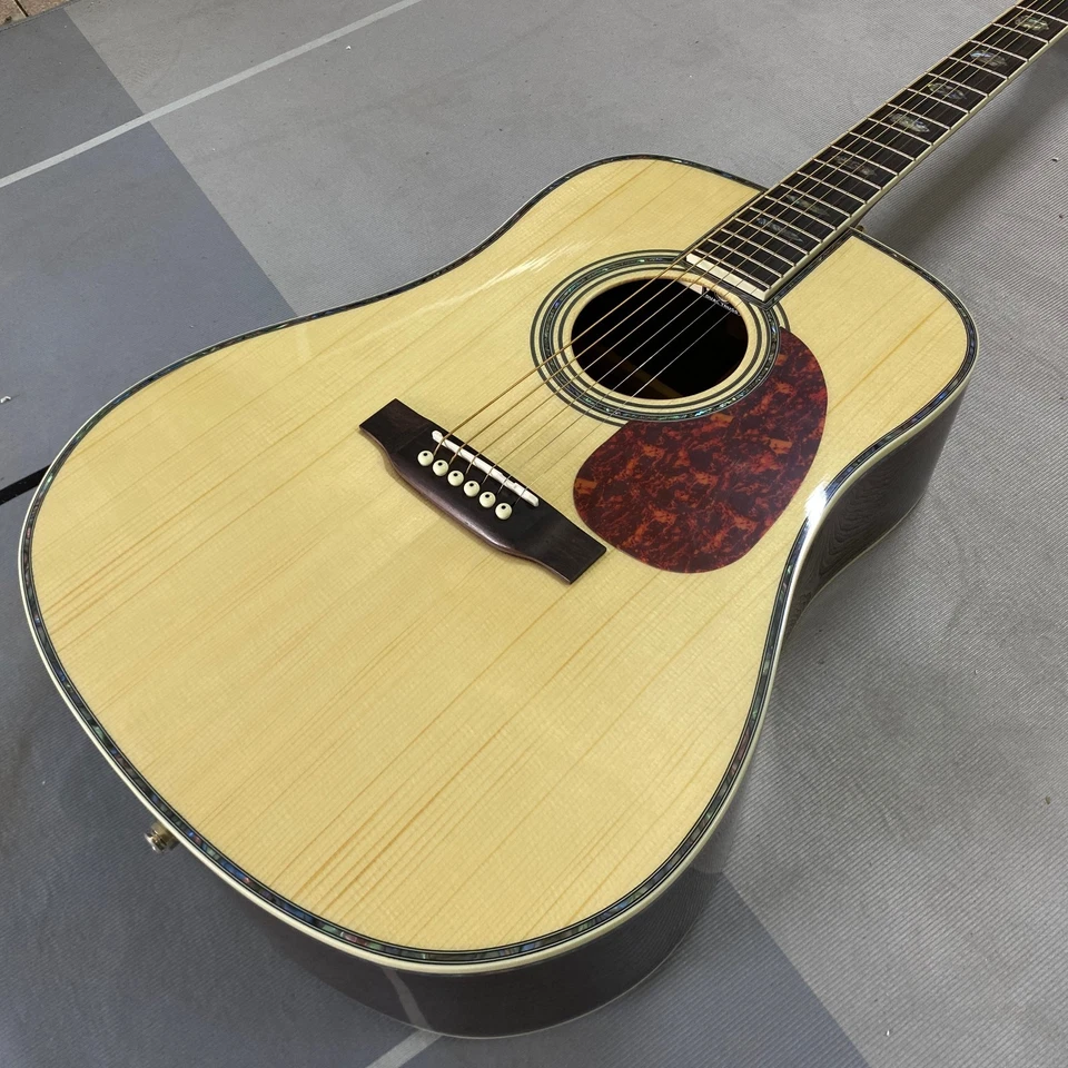 Заказная акустическая гитара D-45 верх из цельной ели со звукоснимателем быстрая доставка - Изображение 4 из 4